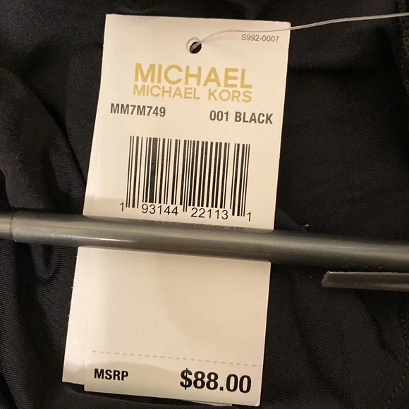 Michael Kors Iconic Side Tie Dress Swim Cover up Medium Black - Picture 7 of 7